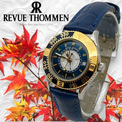 REVUE THOMMEN Landmark Manaslu Women's Quartz Watch Black Dial Rare Swiss Made