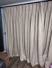 Pair Of Quality Lined Handmade Curtains,Sandstone Colour, Brushed Suede Feel