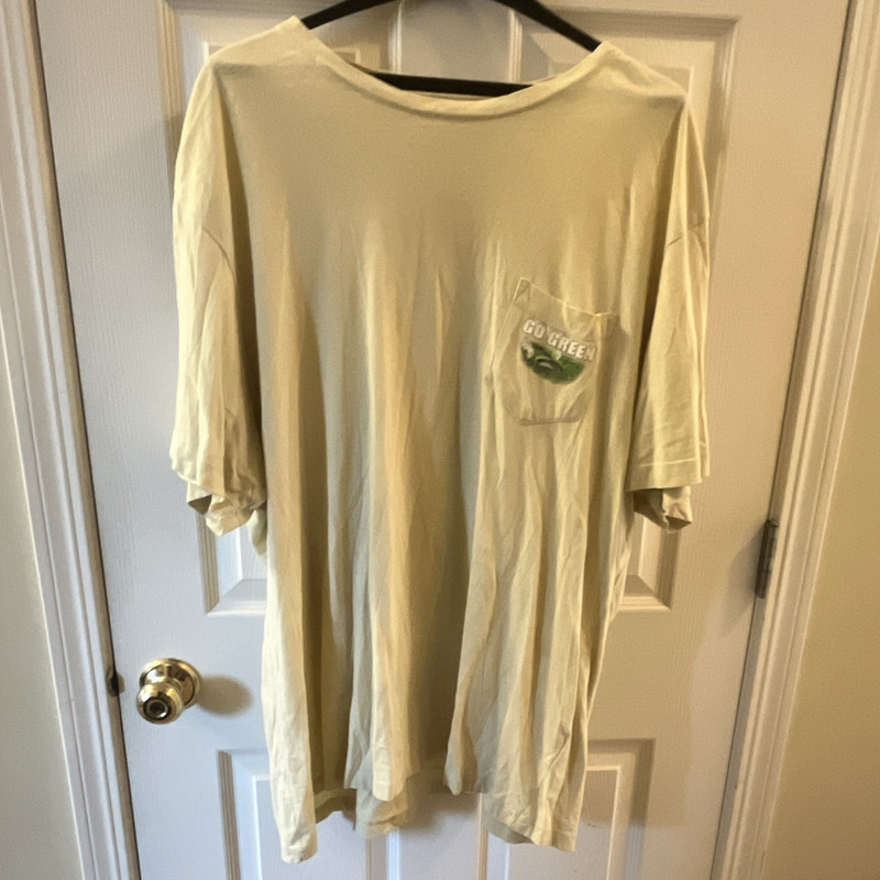 George Men’s 2XL Cotton Pocket T-Shirt Double-Sided Go Green Golf Beige