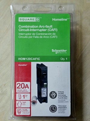  Square D HOM120CAFI 20 Amp 1 Pole 120V Combo Arc Fault Circuit Breaker