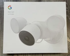 Google Nest Cam W/Floodlight (GPLE9 & G3AL9) Outdoor Security Camera Snow (NEW)