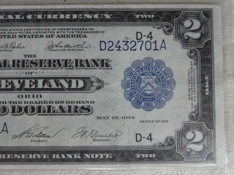 1918 $2 Federal Reserve Bank Note PCGS 30 PPQ Battleship Cleveland FR 758 - Image 4 of 4
