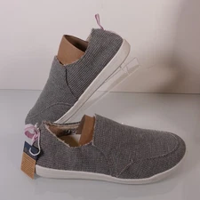 Vionic Beach Womens Malibu Gray Waffle Lifestyle Slip-On Sneakers Shoes Size 7