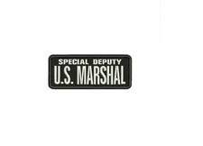 Special Deputy US M emb patches 2x5 hook back WHITE ON Black