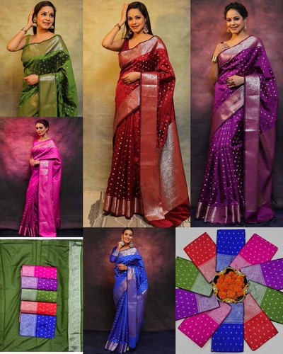 BEAUTIFUL RICH PALLU & JACQUARD WORK SAREE WITH JACQUARD BORDER BLOUSE - Picture 5 of 8