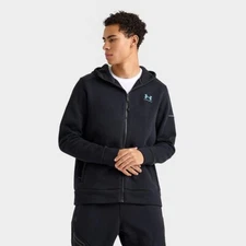 Under Armour Essential Utility Full-Zip Mens Fleece Hoodie Black/Capri XL NWT