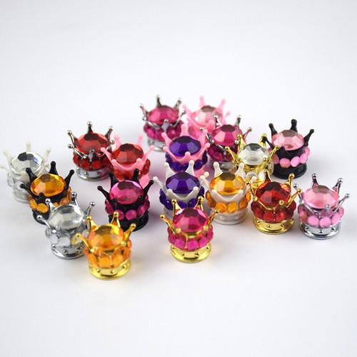 1PC Bling Bling Rhinestones Valve Stem Caps Chrome Crown Tire Valve Stem Caps - Picture 2 of 17