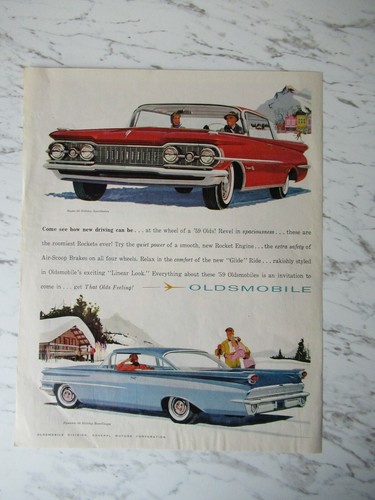 1959 Oldsmobile super 88 holiday car print AD