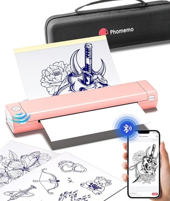 M08F Bluetooth Tattoo Printer - Compact, Inkless Stencil Machine for Artists