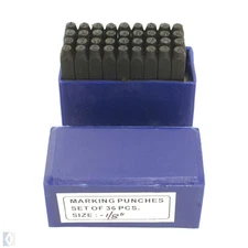 Letter and Number Stamp Set 1/8” 36pcs for Stamping Metal - 55-105