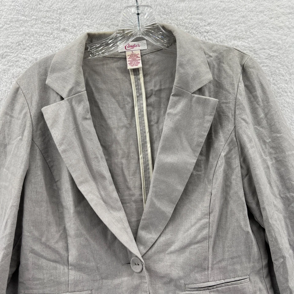 Chaqueta Blazer Candies Mujer Grande Gris 34x24 Traje Abrigo Deportivo Damas Elegante Foto 3 de 4