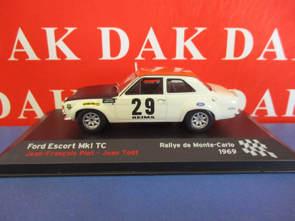 Die cast 1/43 Modellino Auto Ford Escort MKI TC Rally Monte Carlo 1969 J-F. Piot - Immagine 2 di 3