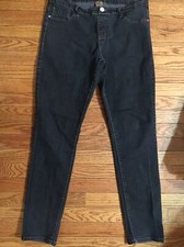 ELITE Women's Jeans Sz 15/16 Black Cotton Blend 32x30 Low Rise Straight 551-338
