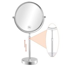21 Inch Tall Makeup Mirror with 10X Magnification 8 Inch Double-Sided Table