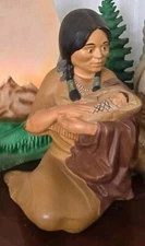 VINTAGE 70s Byron Molds Indian Female With Baby