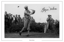 BYRON NELSON GOLF SIGNED AUTOGRAPH PHOTO PRINT