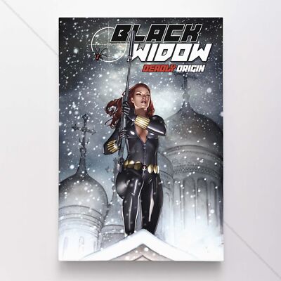 Black Widow Poster Canvas Avengers Marvel Comic Book Cover Art Print ...