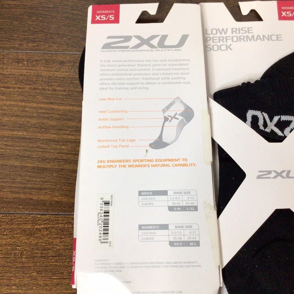 Calcetín 2XU Low Rise Performance para mujer talla XS/S (5,5-7,5) negro - Lote de 3 - NUEVO Foto 4 de 4