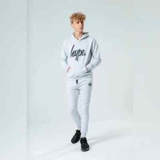 Hype Kids Unisex Light Grey Logo Script Print Sweatpants