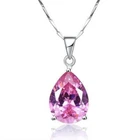 Fabulous 935 Argentium Silver Women Pear Cut Pink Topaz 14 CT Beautiful Pendant
