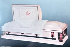 Batesville Casket Misty Rose Moss Pink Funeral  Print Ad Oddity