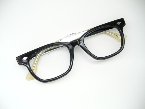 Vintage Mens 50s Glasses Eyeglasses Sunglasses Black Silver Frame 48-19 Depp - Picture 8 of 8
