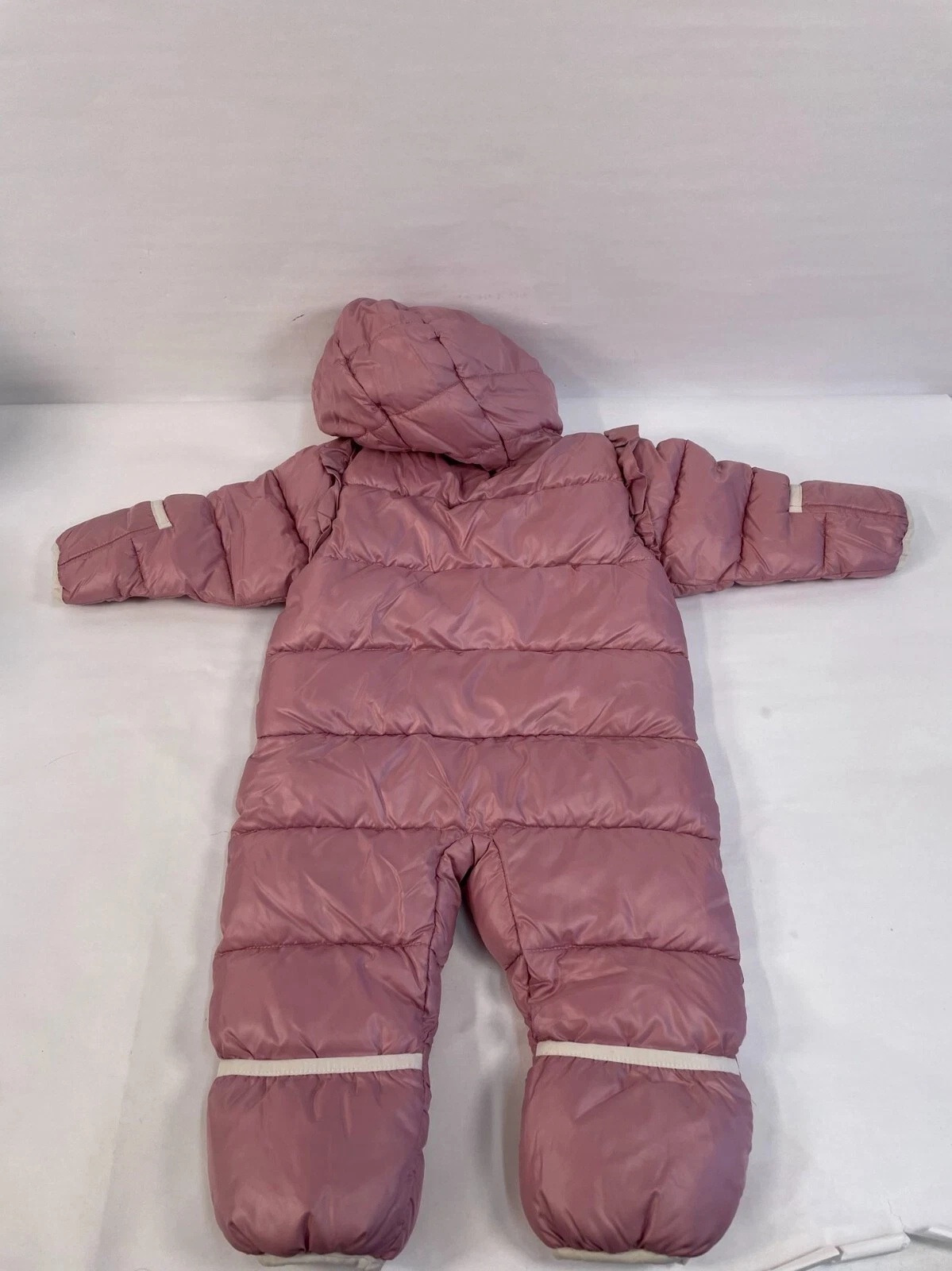 Tuta da neve Michael Kors 6 12M bambina rosa zip cappuccio puffer accogliente maglione caldo
