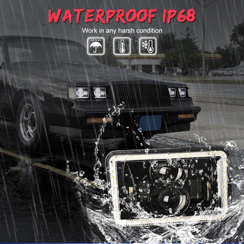 Faros LED de haz alto/bajo H4 Fit Chevrolet Camaro Iroc-Z Z28 1982-1992 4 piezas 4x6" - Imagen 4 de 11