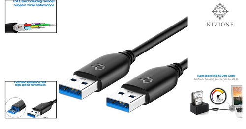 USB 3.0 Kabel Typ A Schwarz 1,8 Meter Hochgeschwindigkeits-Datenübertragung - Bild 2 von 9