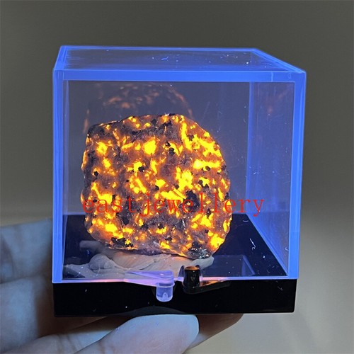 Spécimens minéraux chakra chakra brut naturel Yooperlite Tumble Fire Rocks + boîte 1 pièce - Photo 14/15
