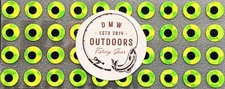 160pcs, Holographic CHARTREUSE Flat adhesive fish eyes 6mm, Fly Tying, Lures