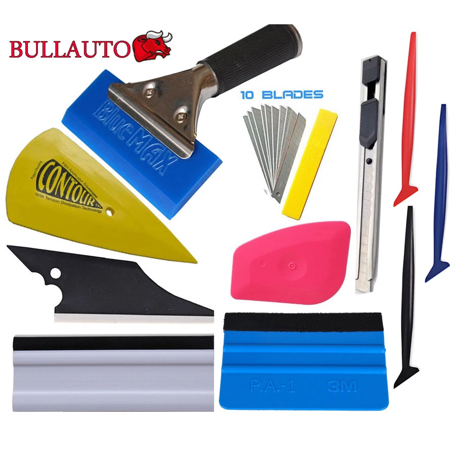 Blue Max Rubber Vinyl Squeegee & PRO Handle Car Film Window