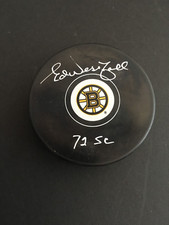 ED WESTFALL AUTOGRAPHED PUCK W/ '72  SC'  INSC.  J.S.A. AUTHENTICATED