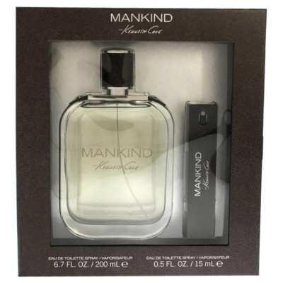 Gift Set Men Kenneth Cole Mankind 2 Piece 6.7 oz EDT Spray+ 0.5 oz EDT Spray