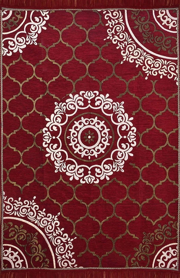 Ethnic Premium Chenille Living Room Carpet Area Rug Picnic Mat 5 x 7 Feet (C34) - Image 2 of 3