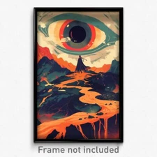 Movie Art Poster - Curvy Lava Fields (Psychedelic Retro Weird Film Print)