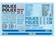 Gofer 11024 Modern Police Car decal sheet  1/24, 1/25