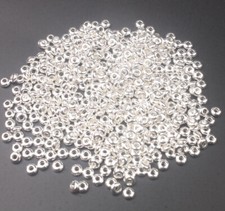500PCS Silver Metal Smooth Rondelle Spacer Beads for Jewelry Making R912