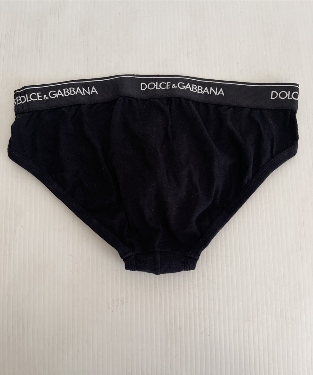 NEW Dolce & Gabbana Logo Waist Briefs - Single Pair - Black