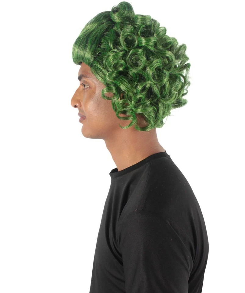 Peluca Ayudante de Papá Noel Cosplay Adulto Pelo Verde Navidad Oompa Loompa Fiesta HM-164A Foto 3 de 4