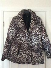 Fabulous Jobis Padded Jacket Size 16 Leopard Print