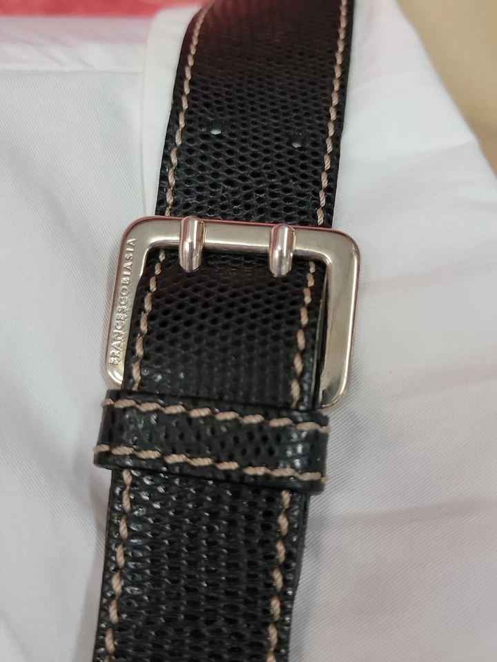 BOLSO DE HOMBRO FRANCESCO BIASIA Hecho en Italia NEGRO ANIMAL PRINT CUERO  Foto 2 de 4