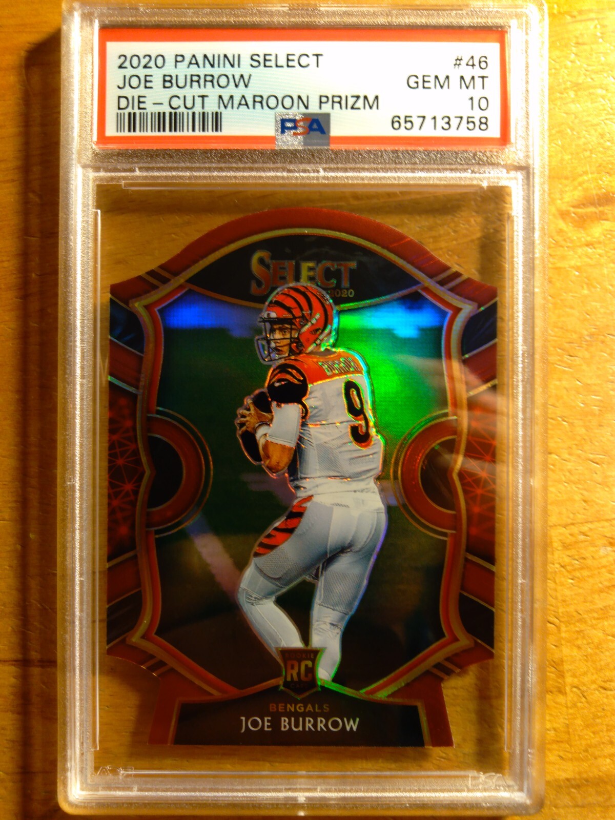 JOE BURROW 2020 SELECT DIE CUT MAROON PRIZM RC #46 PSA 10 GEM MINT! BENGALS LSU=
