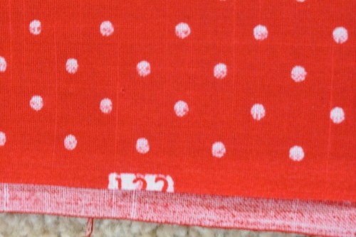 26" Long, Vintage, Small White Polka-Dots on Red Lt-Weight PolyCotton, P5681 - Picture 5 of 6