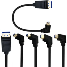 Angle 90° 8K DisplayPort Male to Mini DisplayPort DP Male Cable Cord Converter