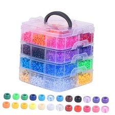 4200Pcs Pony Beads, 24 Colors Beads for Bracelets Making, Pony Beads 4200pcs