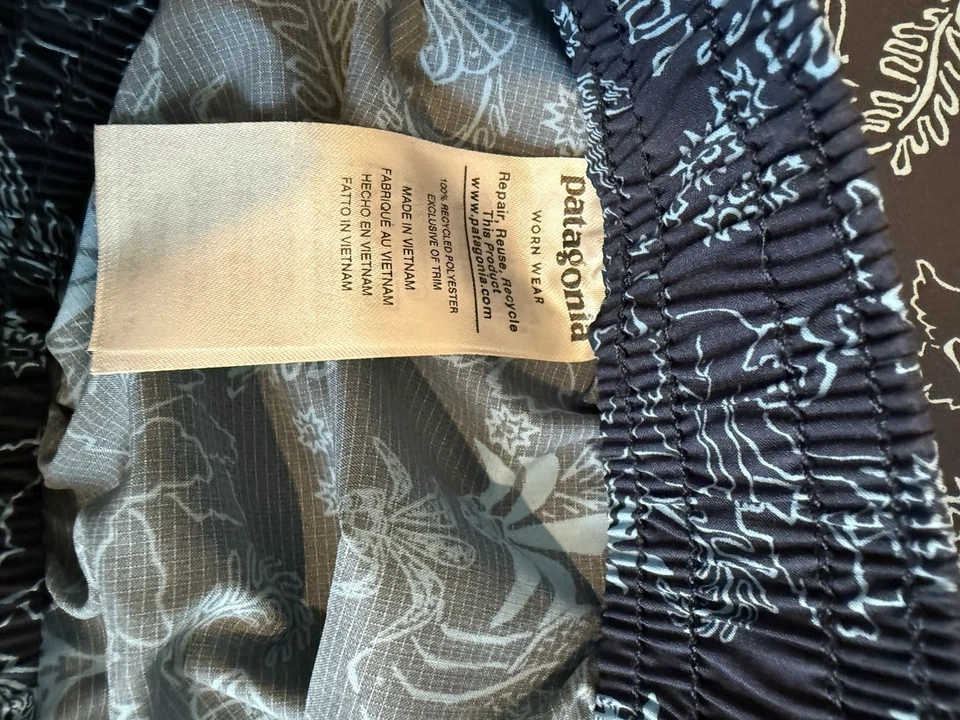 Micro Pantalones Cortos Patagonia Planing Para Mujer Grandes Elastizados Azul Floral Calce Ajustado Foto 3 de 4