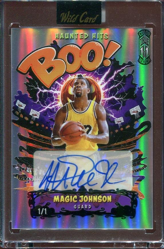 2025 Magic Johnson Auto 1/1 Wild Card Haunted Hits BOO! #1HHCMB