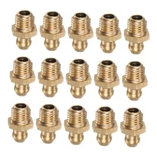  15pcs Brass Straight Grease Fitting SAE Thread Hydraulic Grease 5/16"-24
