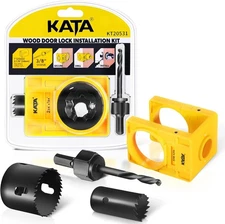 KATA 1-3/8" - 1-3/4" Door Lock Installation Kit with Large Black 